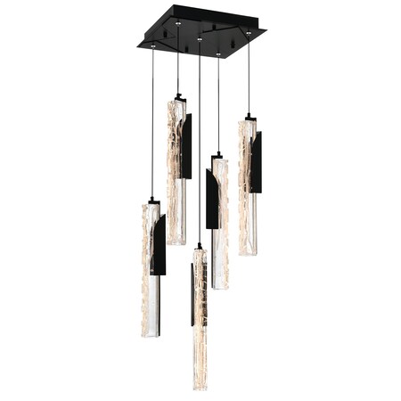 Cwi Lighting Valira Integrated LED Black Mini Pendant, 18 In. 1586P12-5-101